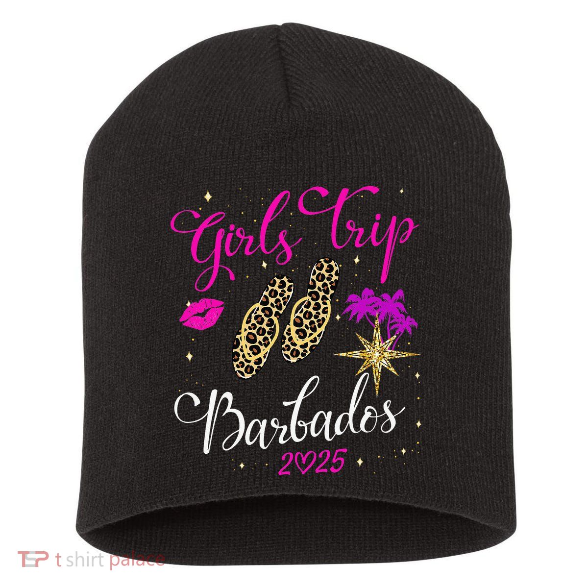 Trip Barbados 2025 Weekend Vacation Birthday Squad Short Acrylic Beanie