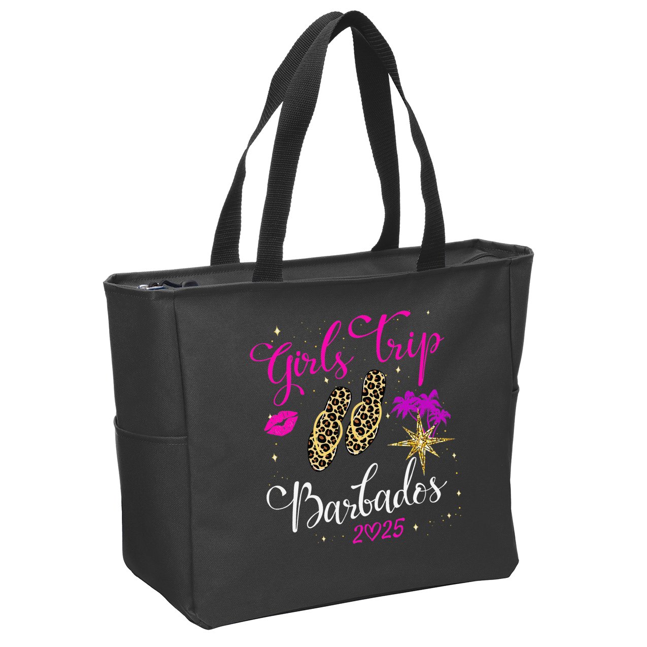 Trip Barbados 2025 Weekend Vacation Birthday Squad Zip Tote Bag