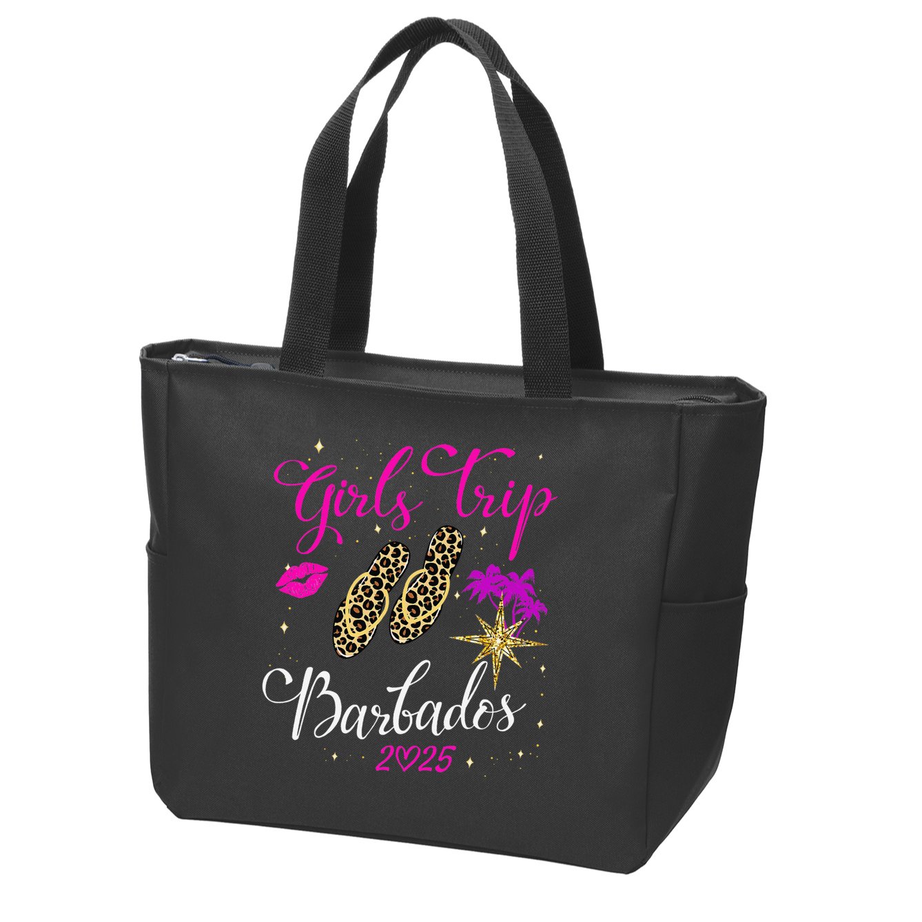 Trip Barbados 2025 Weekend Vacation Birthday Squad Zip Tote Bag