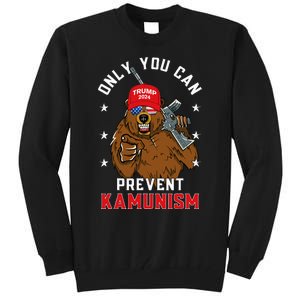 Trump Bearmaga 2024 Only You Can Prevent Kamunism Tall Sweatshirt