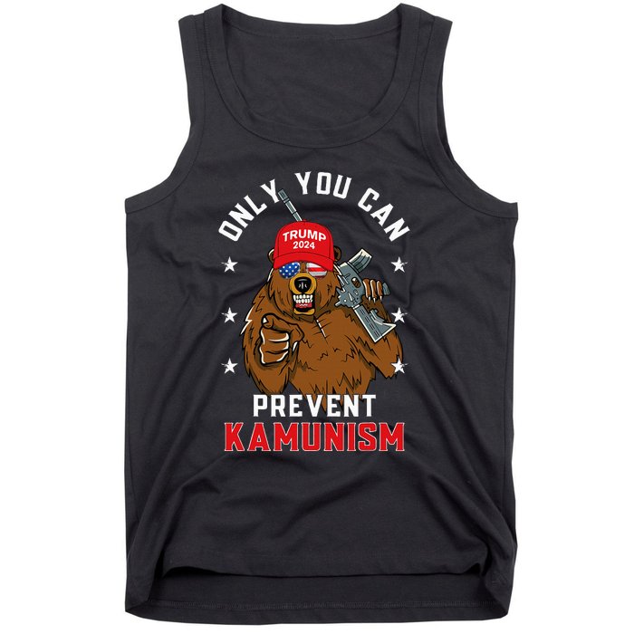 Trump Bearmaga 2024 Only You Can Prevent Kamunism Tank Top