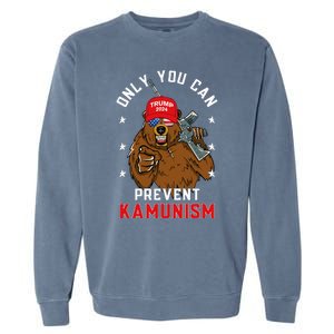 Trump Bearmaga 2024 Only You Can Prevent Kamunism Garment-Dyed Sweatshirt