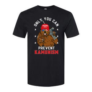 Trump Bearmaga 2024 Only You Can Prevent Kamunism Softstyle CVC T-Shirt