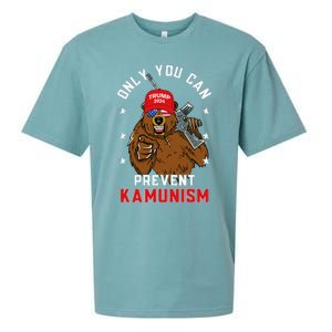 Trump Bearmaga 2024 Only You Can Prevent Kamunism Sueded Cloud Jersey T-Shirt