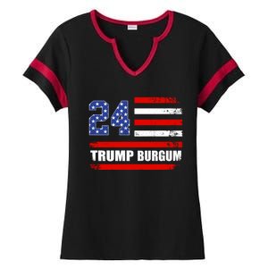 Trump Burgum 2024 Donald Trump 2024 President Doug Burgum Gift Ladies Halftime Notch Neck Tee