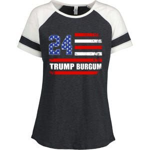 Trump Burgum 2024 Donald Trump 2024 President Doug Burgum Gift Enza Ladies Jersey Colorblock Tee