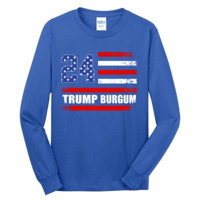 Trump Burgum 2024 Donald Trump 2024 President Doug Burgum Gift Tall Long Sleeve T-Shirt