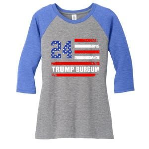 Trump Burgum 2024 Donald Trump 2024 President Doug Burgum Gift Women's Tri-Blend 3/4-Sleeve Raglan Shirt