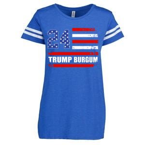 Trump Burgum 2024 Donald Trump 2024 President Doug Burgum Gift Enza Ladies Jersey Football T-Shirt