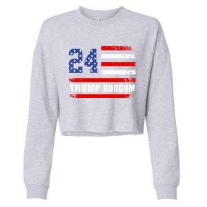 Trump Burgum 2024 Donald Trump 2024 President Doug Burgum Gift Cropped Pullover Crew