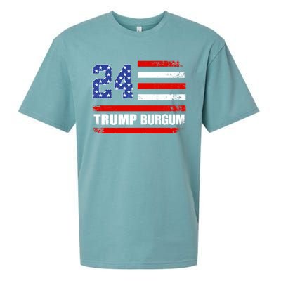 Trump Burgum 2024 Donald Trump 2024 President Doug Burgum Gift Sueded Cloud Jersey T-Shirt