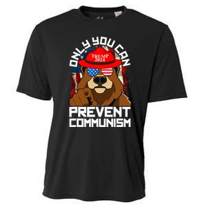 Trump Bear 45 47 MAGA 2024 Only You Can Prevent Communism Cooling Performance Crew T-Shirt