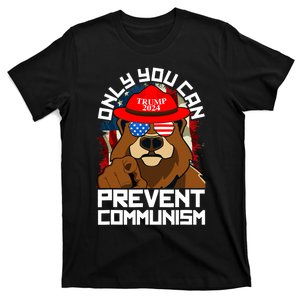 Trump Bear 45 47 MAGA 2024 Only You Can Prevent Communism T-Shirt