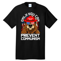 Trump Bear 45 47 MAGA 2024 Only You Can Prevent Communism Tall T-Shirt