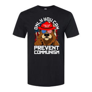 Trump Bear 45 47 MAGA 2024 Only You Can Prevent Communism Softstyle CVC T-Shirt