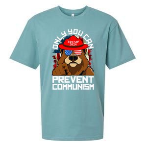 Trump Bear 45 47 MAGA 2024 Only You Can Prevent Communism Sueded Cloud Jersey T-Shirt