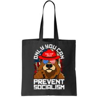 Trump Bear 45 47 MAGA 2024 Only You Can Prevent Socialism Tote Bag