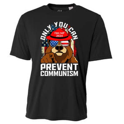 Trump Bear 45 47 MAGA 2024 Only You Can Prevent Socialism Cooling Performance Crew T-Shirt