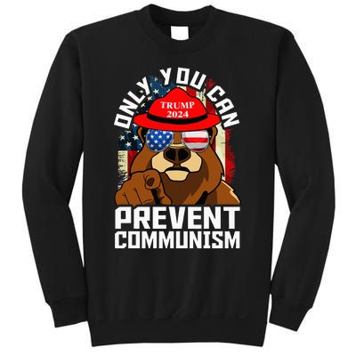 Trump Bear 45 47 MAGA 2024 Only You Can Prevent Socialism Sweatshirt