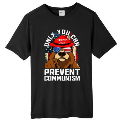 Trump Bear 45 47 MAGA 2024 Only You Can Prevent Socialism Tall Fusion ChromaSoft Performance T-Shirt