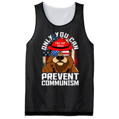 Trump Bear 45 47 MAGA 2024 Only You Can Prevent Socialism Mesh Reversible Basketball Jersey Tank