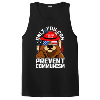 Trump Bear 45 47 MAGA 2024 Only You Can Prevent Socialism PosiCharge Competitor Tank