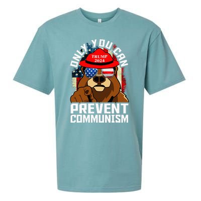 Trump Bear 45 47 MAGA 2024 Only You Can Prevent Socialism Sueded Cloud Jersey T-Shirt