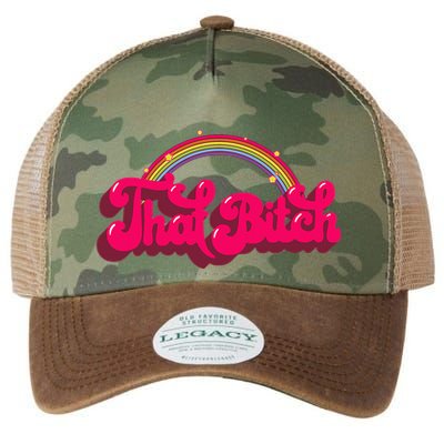 That Bitch 60s 70s 70s 90s Retro Grunge Hippie Rainbow Legacy Tie Dye Trucker Hat