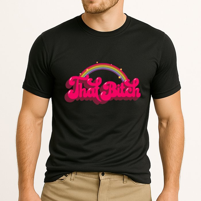 That Bitch 60s 70s 70s 90s Retro Grunge Hippie Rainbow Cooling Performance Crew T-Shirt