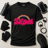 That Bitch 60s 70s 70s 90s Retro Grunge Hippie Rainbow Cooling Performance Crew T-Shirt