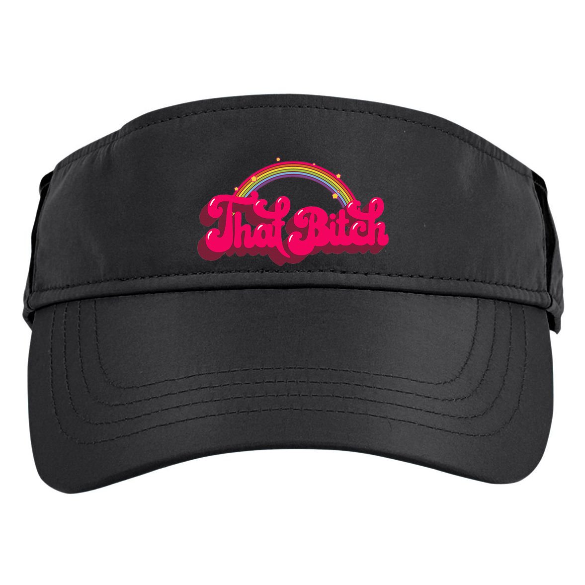 That Bitch 60s 70s 70s 90s Retro Grunge Hippie Rainbow Adult Drive Performance Visor