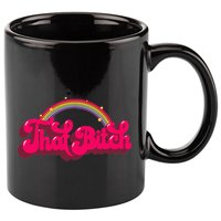 That Bitch 60s 70s 70s 90s Retro Grunge Hippie Rainbow 11oz C Handle Ceramic Mug