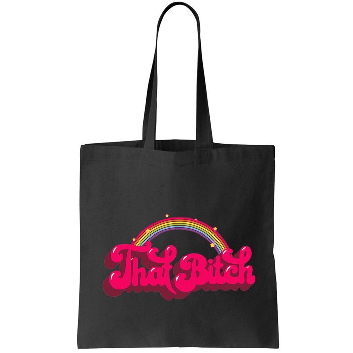 That Bitch 60s 70s 70s 90s Retro Grunge Hippie Rainbow Bag