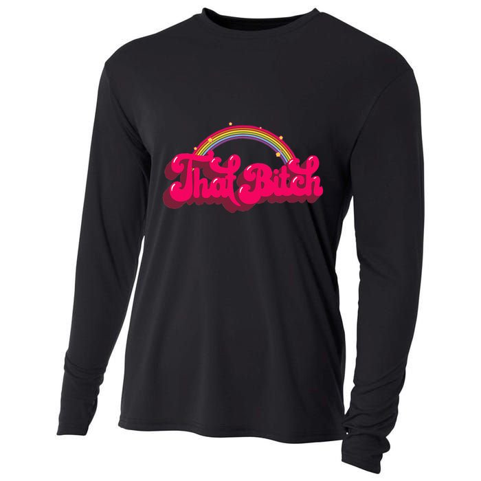 That Bitch 60s 70s 70s 90s Retro Grunge Hippie Rainbow Cooling Performance Long Sleeve Crew