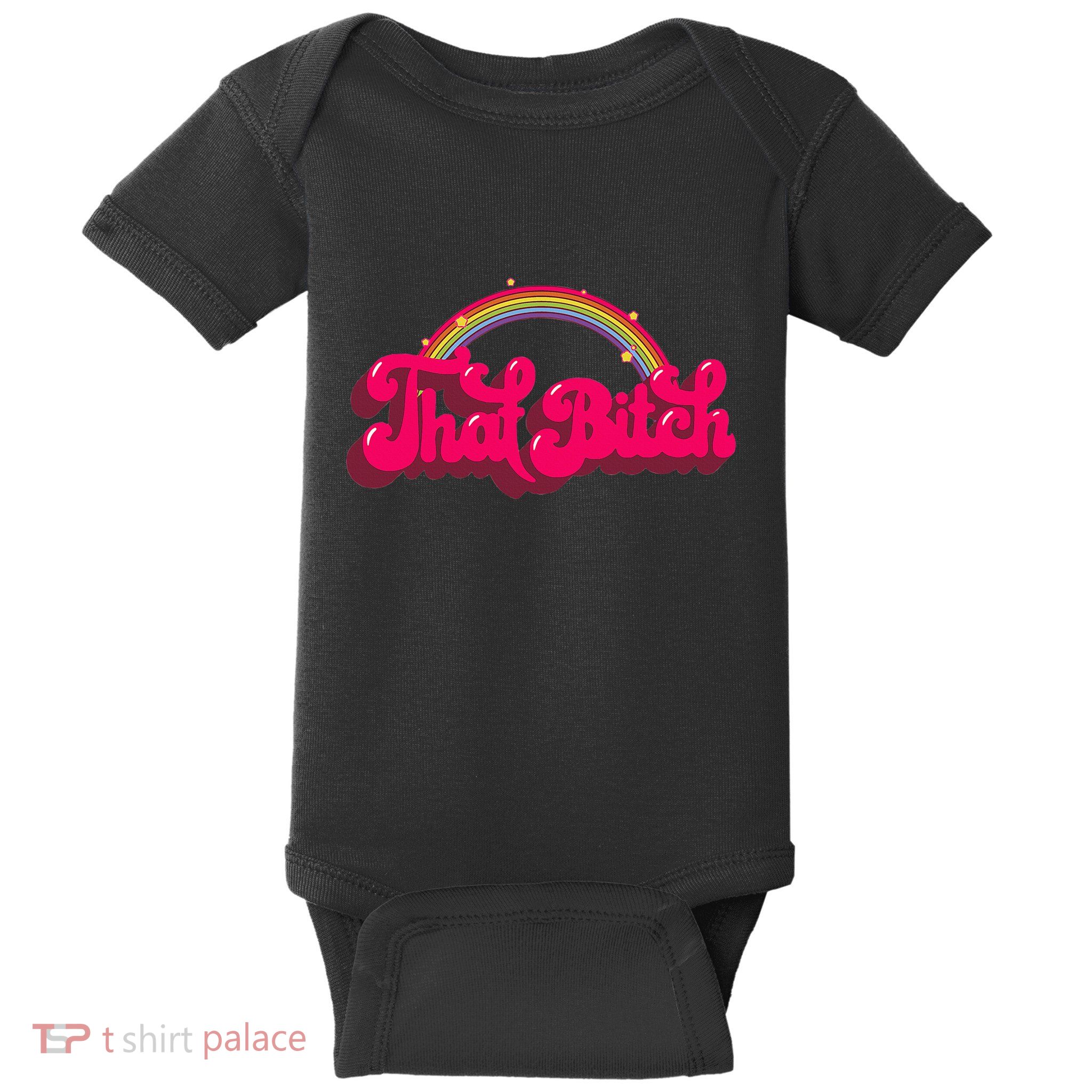 That Bitch 60s 70s 70s 90s Retro Grunge Hippie Rainbow Baby Bodysuit