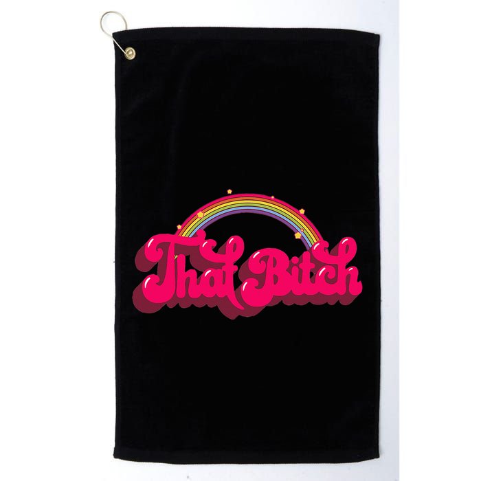 That Bitch 60s 70s 70s 90s Retro Grunge Hippie Rainbow Golf Towel