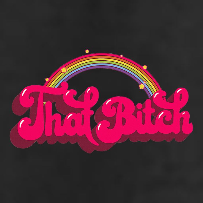 That Bitch 60s 70s 70s 90s Retro Grunge Hippie Rainbow Golf Towel