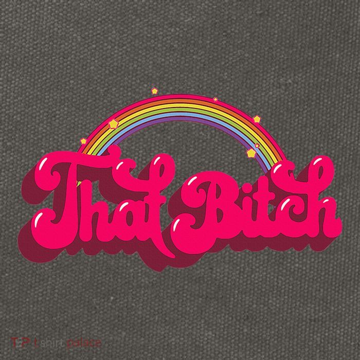 That Bitch 60s 70s 70s 90s Retro Grunge Hippie Rainbow Cotton Canvas Backpack