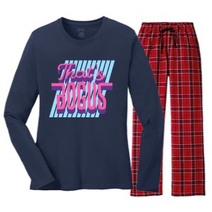 ThatS Bogus 80s Retro Nostalgia Women's Long Sleeve Flannel Pajama Set 