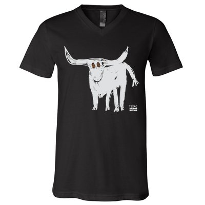 Texas Blue 84 For All The Horns V-Neck T-Shirt