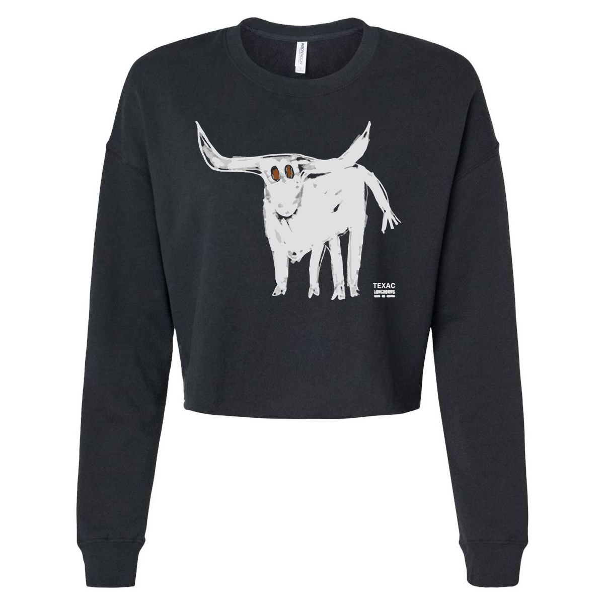 Texas Blue 84 For All The Horns Cropped Pullover Crew