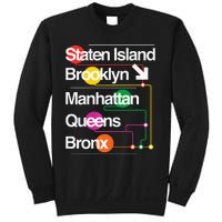 The Big Apple New York City Five Boroughs Nyc S.U.B.W.A.Y Map Sweatshirt