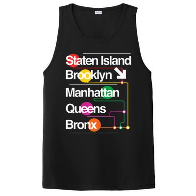 The Big Apple New York City Five Boroughs Nyc S.U.B.W.A.Y Map PosiCharge Competitor Tank