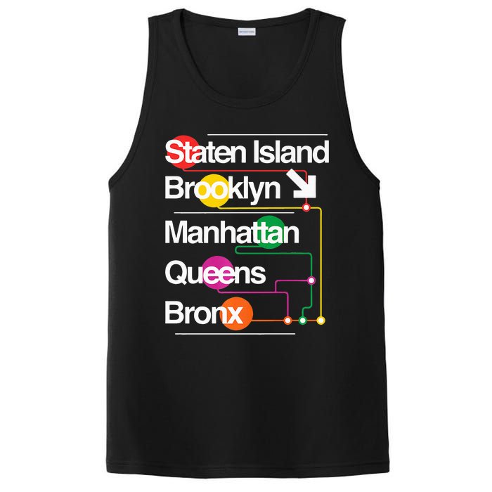 The Big Apple New York City Five Boroughs Nyc S.U.B.W.A.Y Map PosiCharge Competitor Tank