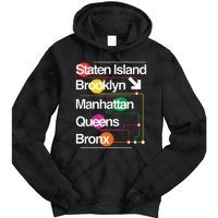 The Big Apple New York City Five Boroughs Nyc S.U.B.W.A.Y Map Tie Dye Hoodie