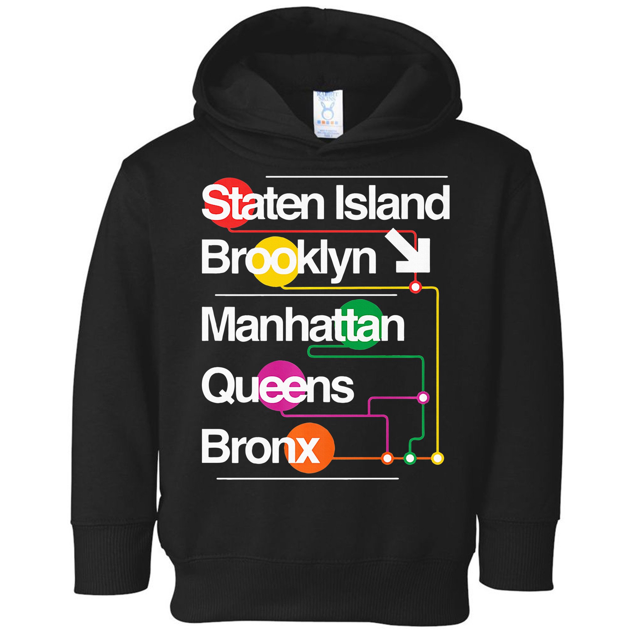 The Big Apple New York City Five Boroughs Nyc S.U.B.W.A.Y Map Toddler Hoodie