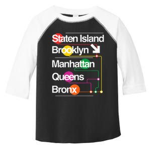 The Big Apple New York City Five Boroughs Nyc S.U.B.W.A.Y Map Toddler Fine Jersey T-Shirt