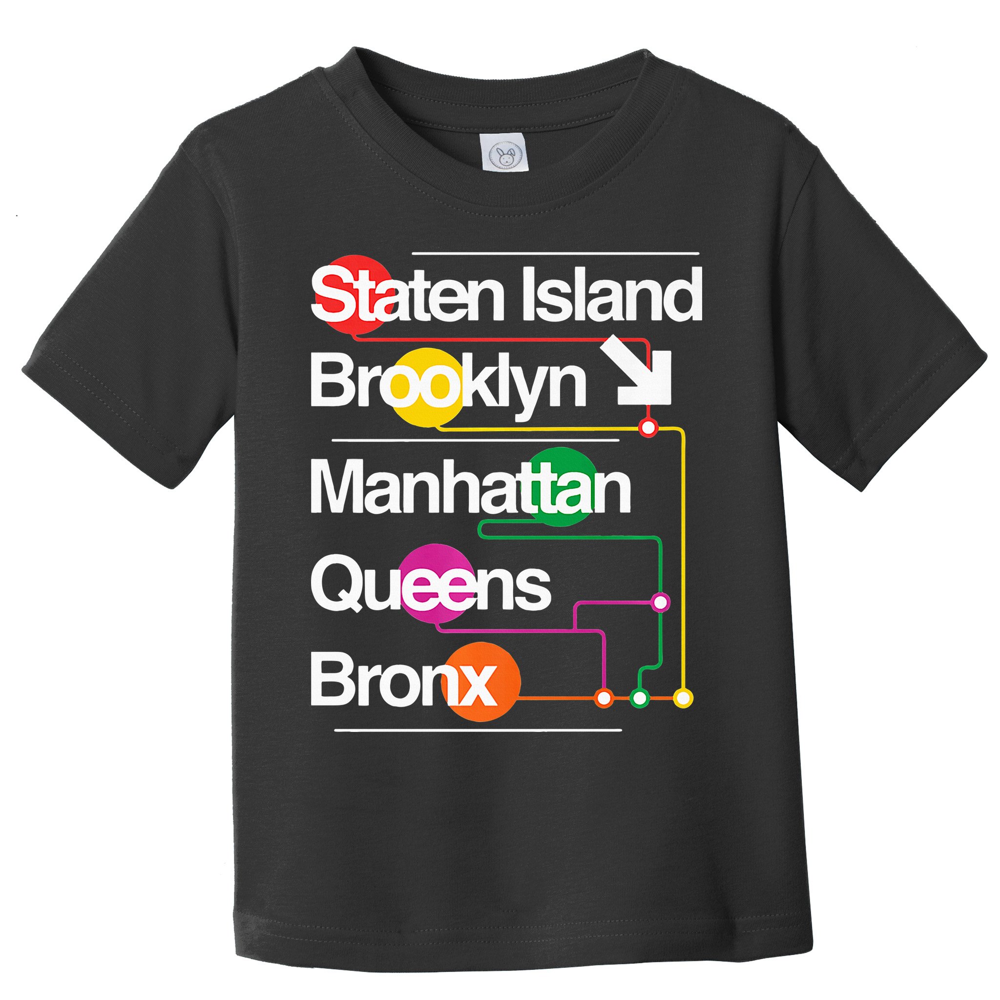 The Big Apple New York City Five Boroughs Nyc S.U.B.W.A.Y Map Toddler T-Shirt