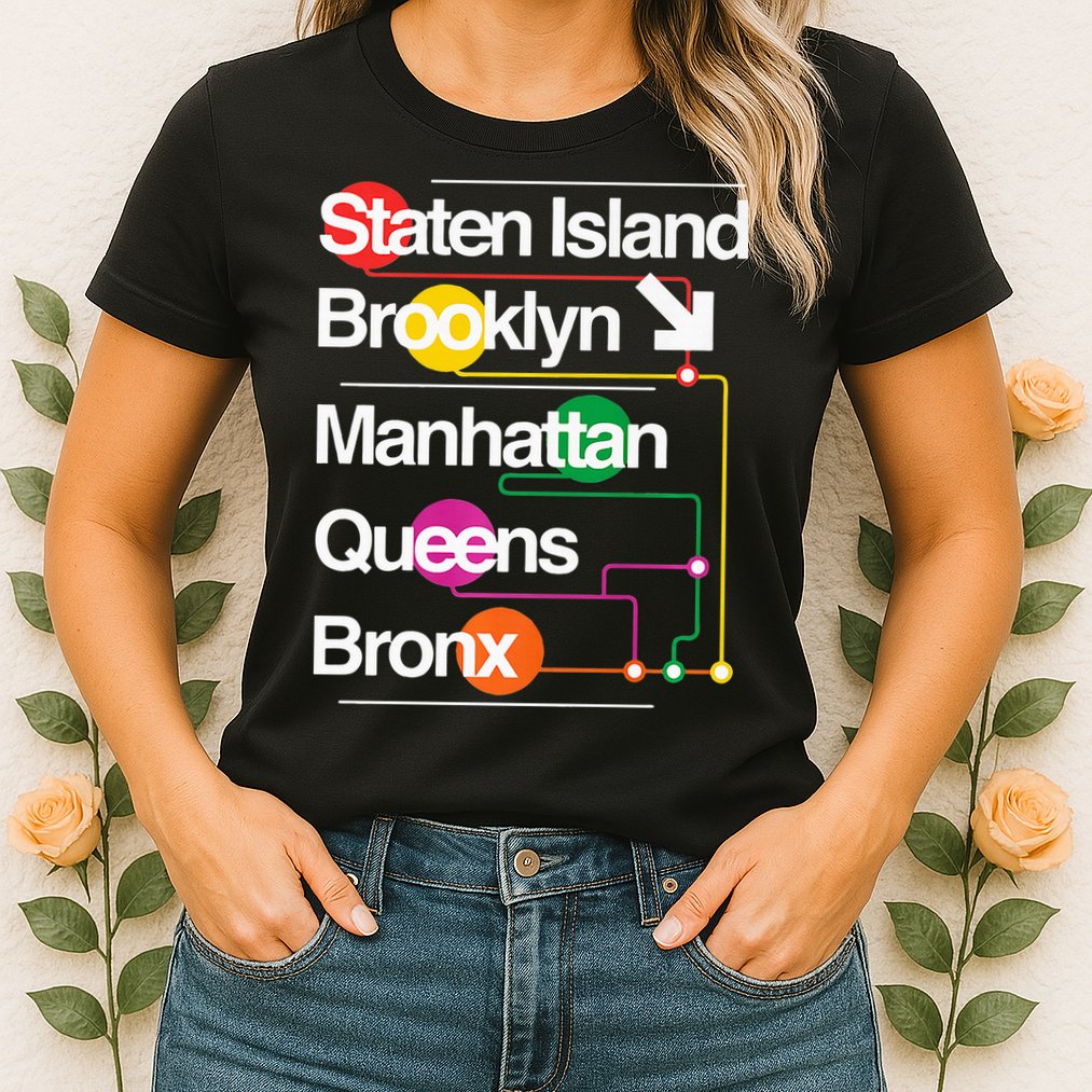 The Big Apple New York City Five Boroughs Nyc S.U.B.W.A.Y Map Womens T-Shirt