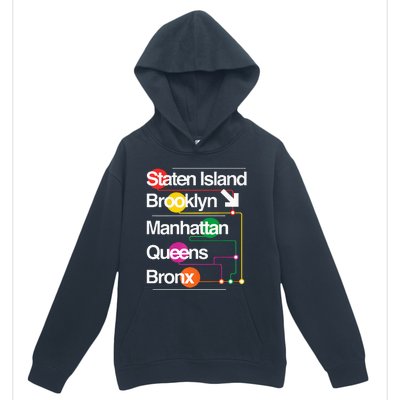 The Big Apple New York City Five Boroughs Nyc S.U.B.W.A.Y Map Urban Pullover Hoodie